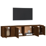 Set Mobili Porta TV 3 pz Rovere Marrone in Legno Multistrato