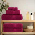 Asciugamani Bagno SOLUND 10 pz Bordeaux 100x200cm 600gsm