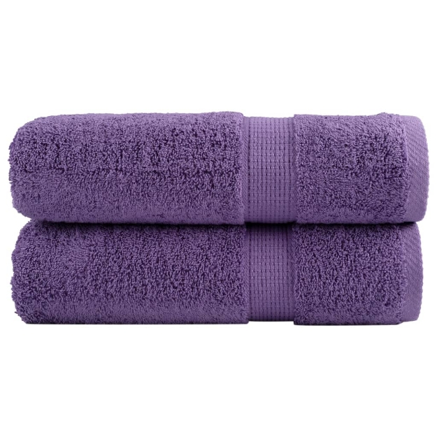 Asciugamani da Bagno SOLUND 2 pz Viola 70x140 cm 600 g/m²