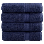 Asciugamani da Bagno SOLUND 4 pz Blu Navy 100x150cm 600gsm