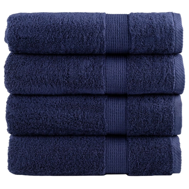 Asciugamani da Bagno SOLUND 4 pz Blu Navy 100x150cm 600gsm