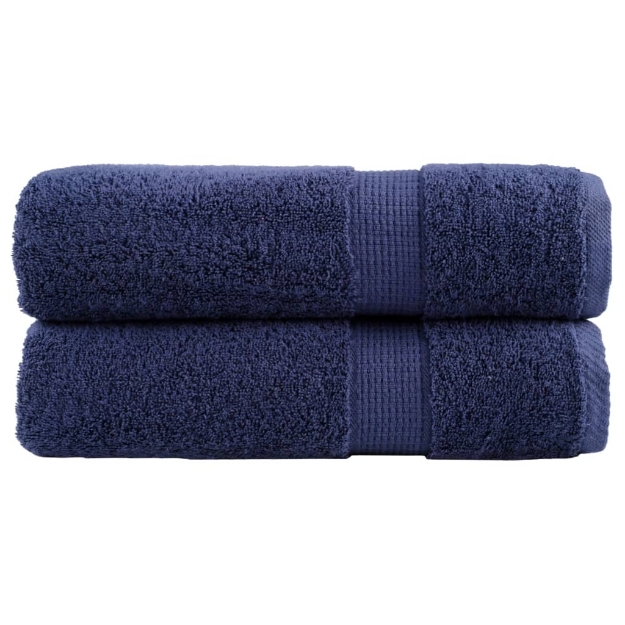 Asciugamani per Sauna SOLUND 2pz Blu Navy 50x100 cm 600gsm