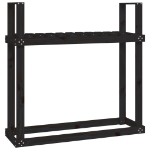 Portalegna Nero 110x35x108,5 cm in Legno Massello di Pino