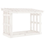 Portalegna Bianco 108x64,5x77 cm in Legno Massello di Pino