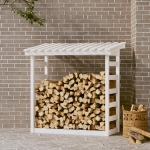 Portalegna Bianco 108x64,5x110 cm in Legno Massello di Pino