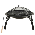 Braciere e Barbecue 2 in 1 con Attizzatoio 56x56x49 cm Acciaio