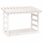 Portalegna Bianco 108x64,5x78 cm in Legno Massello di Pino