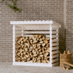 Portalegna Bianco 108x73x108 cm in Legno Massello di Pino