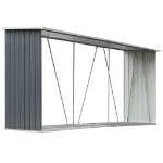 Capannone da Giardino in Acciaio Zincato 330x84x152cm Grigio