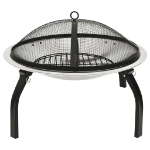 Braciere e Barbecue 2in1 e Attizzatoio 56x56x49cm Acciaio Inox