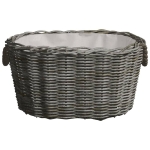 Cesta per Legna con Maniglie 59x42x28 cm Salice Grigia