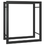 Portalegna Nero Opaco 50x28x56 cm in Acciaio