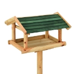 Mangiatoia Uccelli con Supporto 37x28x100 cm in Legno Abete