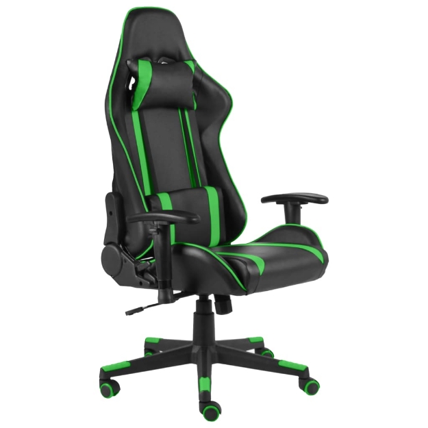 Sedia da Gaming Girevole Verde in PVC