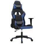 Sedia da Gaming Massaggiante Nero e Blu in Similpelle