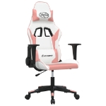 Sedia da Gaming Bianco e Rosa in Similpelle