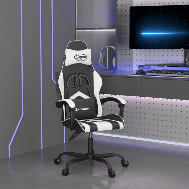 Sedia da Gaming Nero e Bianco in Similpelle