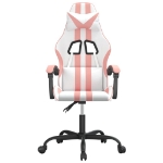 Sedia da Gaming Girevole Bianco e Rosa in Similpelle