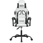 Sedia da Gaming Girevole Bianco e Nero in Similpelle