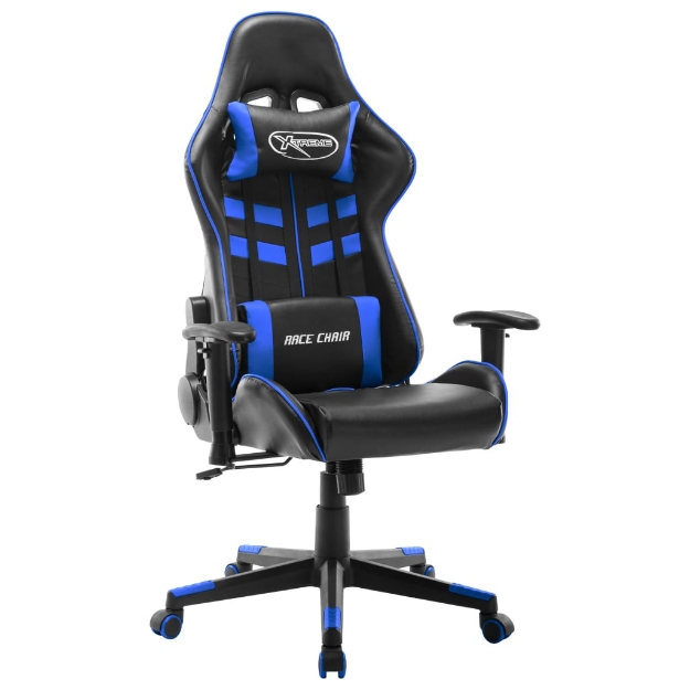 Sedia da Gaming Blu e Nera in Similpelle