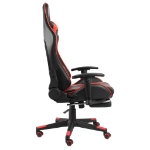 Sedia da Gaming Girevole con Poggiapiedi Rossa in PVC