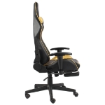 Sedia da Gaming Girevole con Poggiapiedi Oro in PVC