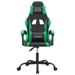 Sedia da Gaming Girevole Nera e Verde in Similpelle