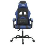 Sedia da Gaming Girevole Nero e Blu in Similpelle