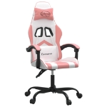 Sedia da Gaming Bianco e Rosa in Similpelle