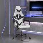 Sedia da Gaming Girevole Bianco e Nero in Similpelle