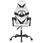 Sedia da Gaming Girevole Bianco e Nero in Similpelle