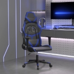 Sedia da Gaming Massaggiante Nero e Blu in Similpelle