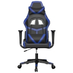 Sedia da Gaming Massaggiante Nero e Blu in Similpelle