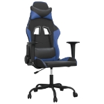 Sedia da Gaming Massaggiante Nero e Blu in Similpelle