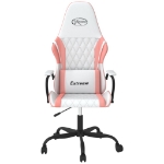 Sedia da Gaming Bianco e Rosa in Similpelle