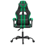 Sedia da Gaming Girevole Nera e Verde in Similpelle