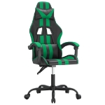 Sedia da Gaming Nera e Verde in Similpelle