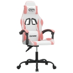 Sedia da Gaming Bianco e Rosa in Similpelle