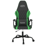 Sedia da Gaming Massaggiante Nero e Verde in Similpelle