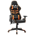 Sedia da Gaming Nera e Arancione in Similpelle