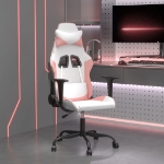 Sedia da Gaming Bianco e Rosa in Similpelle