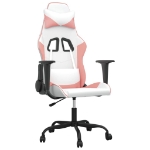 Sedia da Gaming Bianco e Rosa in Similpelle