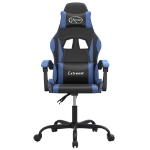 Sedia da Gaming Girevole Nero e Blu in Similpelle