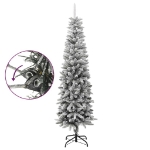 Albero Natale Artificiale Sottile Neve Floccata 120cm PVC e PE