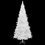 Albero di Natale Artificiale Preiluminato Palline 240 cm Bianco