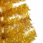 Albero di Natale Preilluminato con Palline Oro 150 cm PET