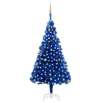 Albero di Natale Preilluminato con Palline Blu 240 cm PVC