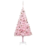 Albero di Natale Preilluminato con Palline Rosa 240 cm PVC