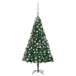 Albero di Natale Preilluminato con Palline Verde 180 cm PVC