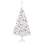 Albero di Natale Preilluminato con Palline Bianco 240 cm PVC